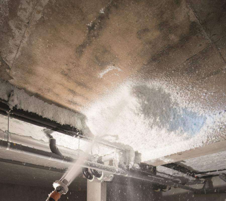 Lana mineral proyectada Protec Thermique