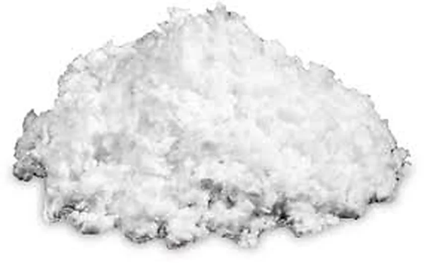 Muestra de lana mineral blanca inorgánica sin aglutinantes para insuflado continuo